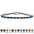 Emerald-Cut Simulated Birthstone Silvertone Tennis Bracelet 7.5"-109 at Direct Charge presents PalmBeach