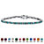Emerald-Cut Simulated Birthstone Silvertone Tennis Bracelet 7.5"-112 at PalmBeach Jewelry