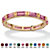 Baguette-Cut Simulated Birthstone Eternity Stack Ring Gold-Plated-106 at PalmBeach Jewelry