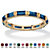 Baguette-Cut Simulated Birthstone Eternity Stack Ring Gold-Plated-109 at PalmBeach Jewelry