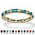 Baguette-Cut Simulated Birthstone Eternity Stack Ring Gold-Plated-112 at PalmBeach Jewelry