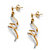 Diamond Accent Spiral Ribbon Drop Earrings in Gold-Plated Sterling Silver-12 at PalmBeach Jewelry