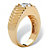 Men's 2 TCW Round Cubic Zirconia Yellow Gold-Plated Chevron Ring-12 at PalmBeach Jewelry