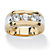 Men's 1.50 TCW Channel-Set Cubic Zirconia 14k Gold over Sterling Silver Triple-Stone Ring-11 at PalmBeach Jewelry