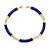 4.40 TCW Genuine Lapis and Blue Topaz Link Bracelet in Golden Finish over Sterling Silver-12 at PalmBeach Jewelry