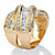 3.64 TCW Baguette Cut Cubic Zirconia Yellow Gold-Plated Crossover Ring-12 at PalmBeach Jewelry