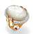 .60 TCW Cubic Zirconia and Bezel-Set Oval-Shaped Genuine Mother-of-Pearl Gold-Plated Ring-11 at PalmBeach Jewelry