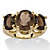 4.90 TCW Oval Cut Genuine Smoky Quartz Yellow Gold-Plated 3-Stone Ring-11 at PalmBeach Jewelry