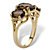 4.90 TCW Oval Cut Genuine Smoky Quartz Yellow Gold-Plated 3-Stone Ring-12 at PalmBeach Jewelry