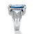 27.30 TCW Emerald-Cut Blue Cubic Zirconia Silvertone Cocktail Ring-12 at Direct Charge presents PalmBeach