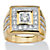 Men's 2.18 TCW Cubic Zirconia Square Ring Yellow Gold-Plated Sizes 8-16-11 at PalmBeach Jewelry