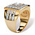 Men's 2.18 TCW Cubic Zirconia Square Ring Yellow Gold-Plated Sizes 8-16-12 at PalmBeach Jewelry