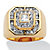 Men's .87 TCW Square and Round Cubic Zirconia Gold-Plated Octagon-Shaped Ring-11 at PalmBeach Jewelry