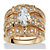 3.05 TCW Marquise-Cut Cubic Zirconia Gold-Plated Bridal Ring Set-11 at PalmBeach Jewelry