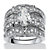 Marquise-Cut Cubic Zirconia Bridal Engagement Ring Wedding Band Set 3.05 TCW in Silvertone-11 at Direct Charge presents PalmBeach