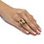 .45 TCW Emerald-Cut Genuine Tiger's Eye Cubic Zirconia Accent Yellow Gold-Plated Band Ring-13 at PalmBeach Jewelry