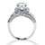 3.51 TCW Round Cubic Zirconia Platinum over Sterling Silver Engagement Anniversary Crossover   Ring-12 at PalmBeach Jewelry