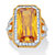 45.52 TCW Emerald-Cut Canary Yellow Cubic Zirconia Cocktail Ring Yellow Gold-Plated-11 at PalmBeach Jewelry
