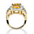45.52 TCW Emerald-Cut Canary Yellow Cubic Zirconia Cocktail Ring Yellow Gold-Plated-12 at PalmBeach Jewelry