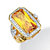 45.52 TCW Emerald-Cut Canary Yellow Cubic Zirconia Cocktail Ring Yellow Gold-Plated-15 at PalmBeach Jewelry