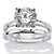 3 TCW Round Cubic Zirconia Platinum over Sterling Silver Solitaire Bridal Engagement Set-11 at PalmBeach Jewelry