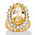 14.06 TCW Oval Cut Canary Yellow and White Cubic Zirconia Gold-Plated Ring-11 at PalmBeach Jewelry