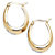 Diamond Accent Gold-Plated Oval-Shaped Inside-Out Hoop Earrings (3/4")-12 at PalmBeach Jewelry