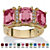 Emerald-Cut Simulated Birthstone and Cubic Zirconia Gold-Plated Ring-110 at PalmBeach Jewelry