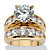 6.09 TCW Round Cubic Zirconia Two-Piece Bridal Set Gold-Plated-11 at PalmBeach Jewelry