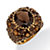 13.36 TCW Oval-Cut Genuine Smoky Quartz Smoky-Quartz-Color Crystal Yellow Gold-Plated Ring-11 at PalmBeach Jewelry