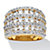 2.86 TCW Round Cubic Zirconia  Gold-Plated Multi-Row Dome Ring-11 at PalmBeach Jewelry