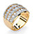 2.86 TCW Round Cubic Zirconia  Gold-Plated Multi-Row Dome Ring-12 at PalmBeach Jewelry