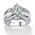 3.84 TCW Round Cubic Zirconia Platinum over Sterling Silver Engagement Anniversary Ring-11 at PalmBeach Jewelry