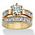 4.40 TCW Round Cubic Zirconia Two-Piece Bridal Set Gold-Plated-11 at PalmBeach Jewelry