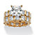 12.67 TCW Princess-Cut Cubic Zirconia Gold-Plated Eternity Wedding Ring Set-11 at PalmBeach Jewelry