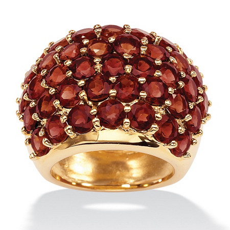 11.70 TCW Round Genuine Garnet Yellow Gold-Plated Dome Ring at PalmBeach Jewelry