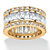 9.34 TCW Round and Emerald-Cut Cubic Zirconia Gold-Plated Eternity Band-11 at PalmBeach Jewelry