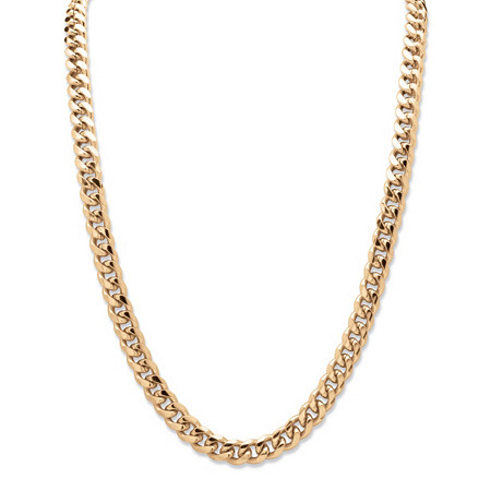 Men's Curb-Link Chain in Yellow Gold Tone 24" (10.5mm) at PalmBeach Jewelry