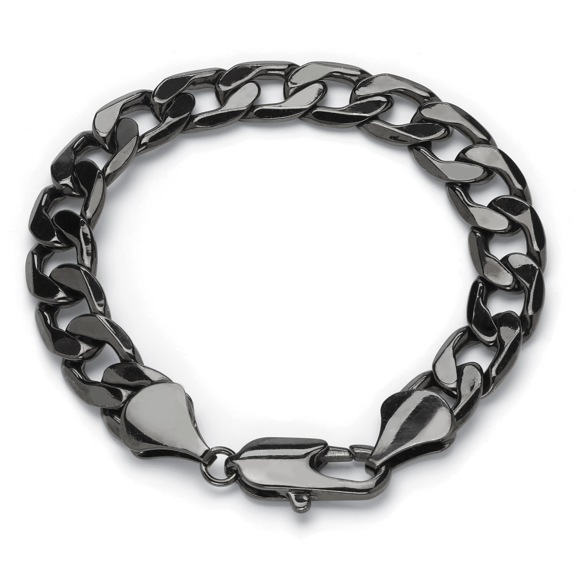 Men's CurbLink Chain Bracelet Black RutheniumPlated 9" (12mm) at