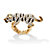 Black and White Crystal Tiger Stretch Ring in Yellow Gold Tone-12 at PalmBeach Jewelry