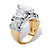 4.10 TCW Marquise-Cut and Multi-Cut Cubic Zirconia Gold-Plated Ring-12 at PalmBeach Jewelry