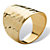 Yellow Gold-Plated Hammered Cigar Band Ring-12 at PalmBeach Jewelry