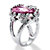 21.42 TCW Oval-Cut Pink Cubic Zirconia Butterfly and Flower Ring in Silvertone-12 at PalmBeach Jewelry