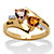 Heart-Shaped Simulated Birthstone Personalized Couple's Ring in 18k Gold over Sterling Silver-11 at PalmBeach Jewelry