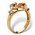 Heart-Shaped Simulated Birthstone Personalized Couple's Ring in 18k Gold over Sterling Silver-12 at PalmBeach Jewelry