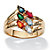 Marquise-Cut Personalized Simulated Birthstone Family Ring in 18k Gold over Sterling Silver-11 at PalmBeach Jewelry