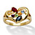 Marquise-Cut Simulated Birthstone Yellow Gold-Plated Heart-Shaped Personalized Family Ring-11 at PalmBeach Jewelry