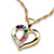 Family Simulated Birthstone and Diamond Accent Heart Pendant Gold-Plated 20"-11 at PalmBeach Jewelry