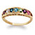 Round Simulated Birthstone I Love You Ring in 18k Gold over Sterling Silver-11 at PalmBeach Jewelry