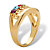 Round Simulated Birthstone Personalized "Grandma" Family Ring in Yellow Gold-Plated-12 at PalmBeach Jewelry